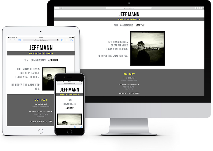 jeffmanndesign.com on an iMac, iPhone, and iPad